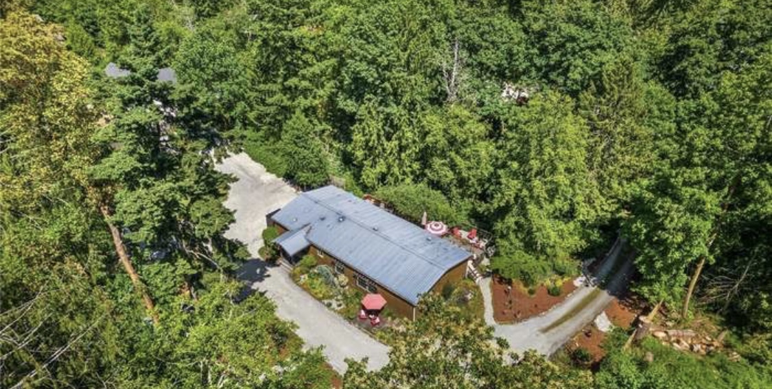 Drone shot above home